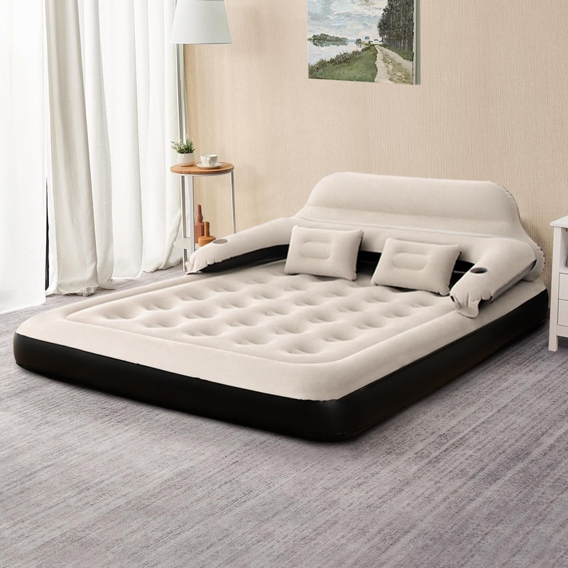 DIMAR GARDEN Queen Size Air Mattress with Headboard and Pillows,