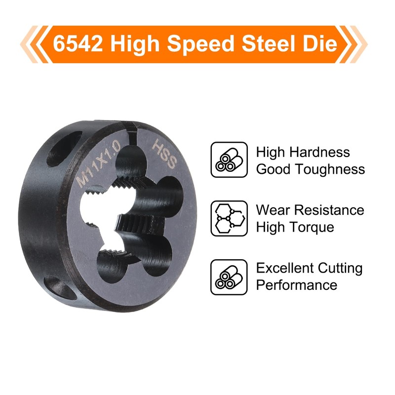 sourcing map Round Threading Die M11 x 1 Metric Thread