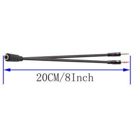 zdyCGTime 3-Pole 3.5mm AUX Female to 2x3.5mm male Headset Mic & Stereo Y Splitter Cable,3.5mm Audio Y Splitter Cable,Apply to Headset Splitter Adapter, for Smartphone, Tablets, MP3, MP4.(20CM)