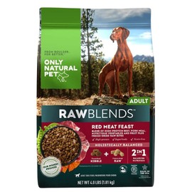 Only Natural Pet Raw Blends Infused Grain Free Dog Food, High Protein All-Natural Whole, Fresh Ingredients & 100% Raw Meat Bites, (Red Meat Feast 4 lb)