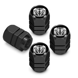 iPick Image for RAM 2019 Logo in Black on Black Hexagon Shape Aluminum Tire Valve Stem Caps