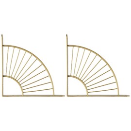 Upluckey 2 Pack Gold Shelf Brackets Wall Mounted L Bracket 8 inch Triangle Shelving Support Wall Decor Corner Brackets with Screws