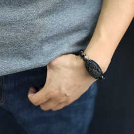 COAI Fengshui Bracelet Pixiu Pi Yao Gold Sheen Obsidian Bracelet for Men