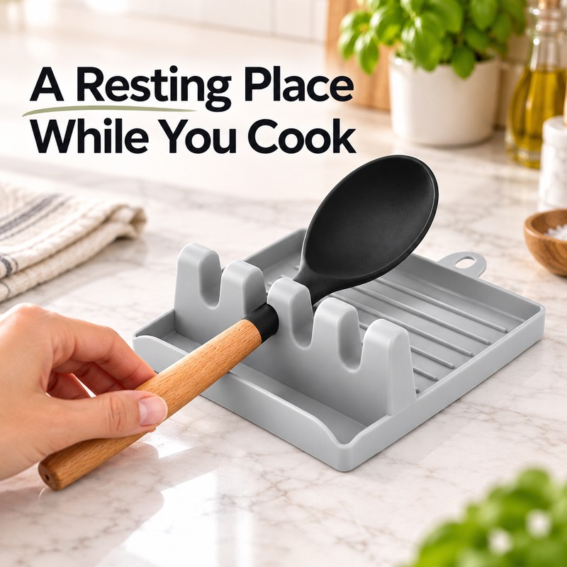 Kitchen Spoon Holders Fork Spatula Rack Shelf Organizer Plastic Chopsticks