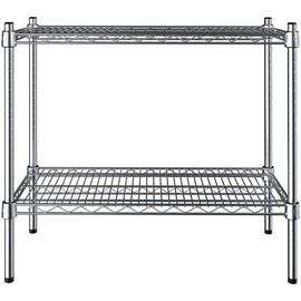 PRO&Family 14" x 30" NSF Chrome 2 Wire Shelf Kit 27" Posts.