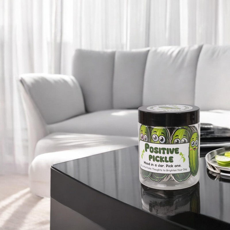 60 Positive Pickle Cards Jar, Emotional Support Pickle, Unique Positive
