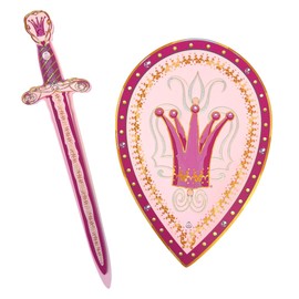 Liontouch - Queen Rosa Toy Set for Girls - 3-6 Years | Pink Foam Sword & Shield for Pretend Play for Toddlers in Glittering Medieval Style | Safe & Durable Accessories for Royal Dress Up & Costumes