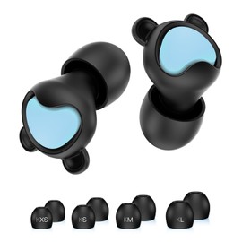 Softvox Ear Plugs for Kids (6-12 yrs) & Adults with Small Ear Canal - Noise Reduction Earplugs for Airplane, Focus, Travel, Concert, Socializing Sports, Noise Sensitivity, 8 Tips in XS/S/M/L, BKBU