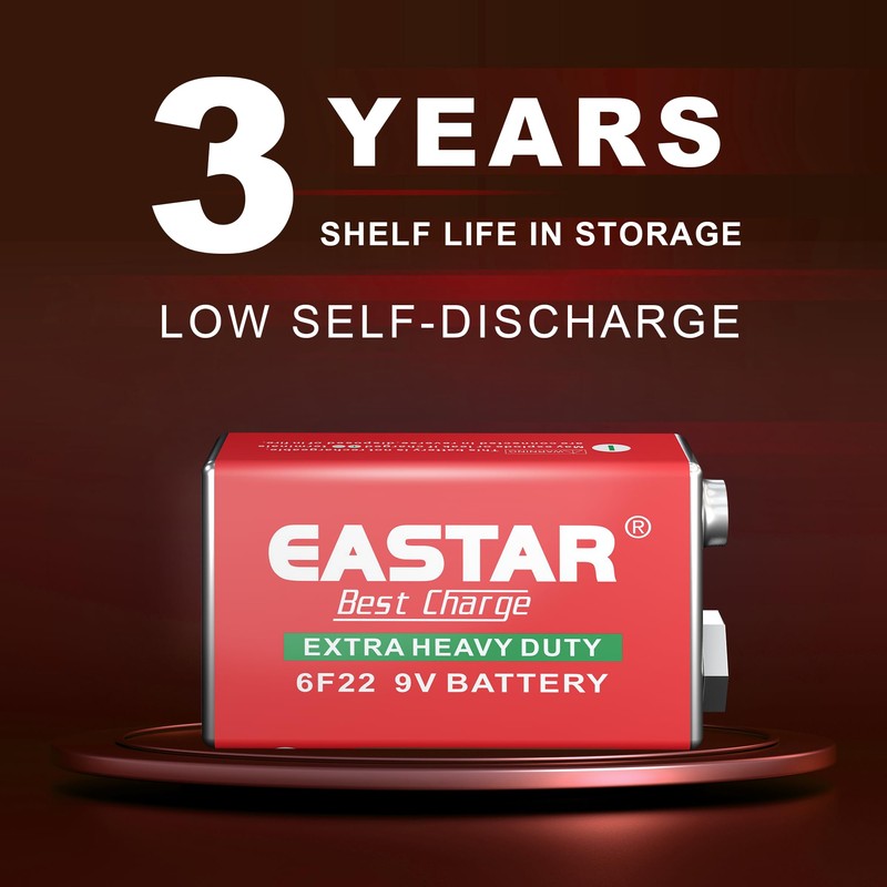 EASTAR BTS 9V Carbon Zinc Batteries – 4 Pack 6F22