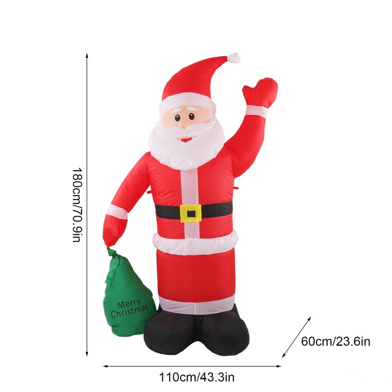 Inflatable Santa Decoration Built in LED Light Waterproof Inflatable Bag