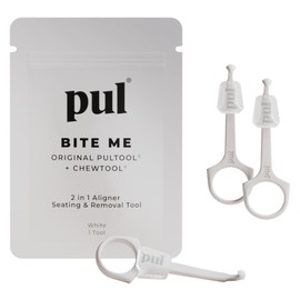 PUL Pack of 3 Reusable 2-in-1 Aligner Seating Chewie & Removal Tool — Compatible with Invisalign, Removable Braces, Retainers & Trays – Easy-to-Use Remover & Chew, Dental & Oral Hygiene Care – White