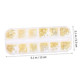 IWOWHERO 3PCS Nail Art Decoration Supplies Shining Star & Moon Studs DIY Manicure Ornaments Nail Embellishments for Creative Nail Designs