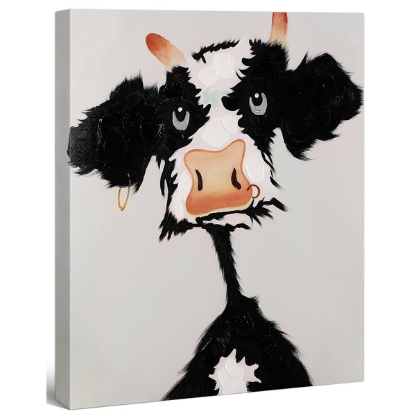 Modern Animal Pop Art - Framed - Mean Cow Canvas