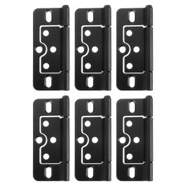 sourcing map 6Pcs 3x1.4 Inch Door Hinges Non-Mortise No Noise Bifold Door Hinges for Cabinet Furniture Window Wardrobe Electrophoresis, Black