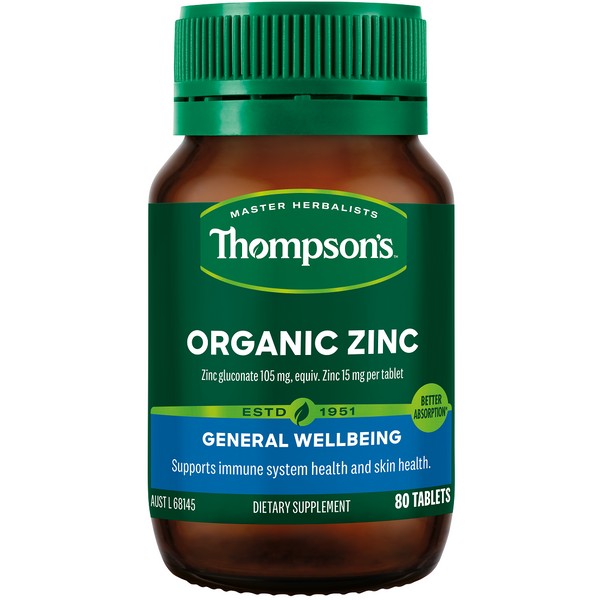 Thompson's Organic Zinc Tablets 80