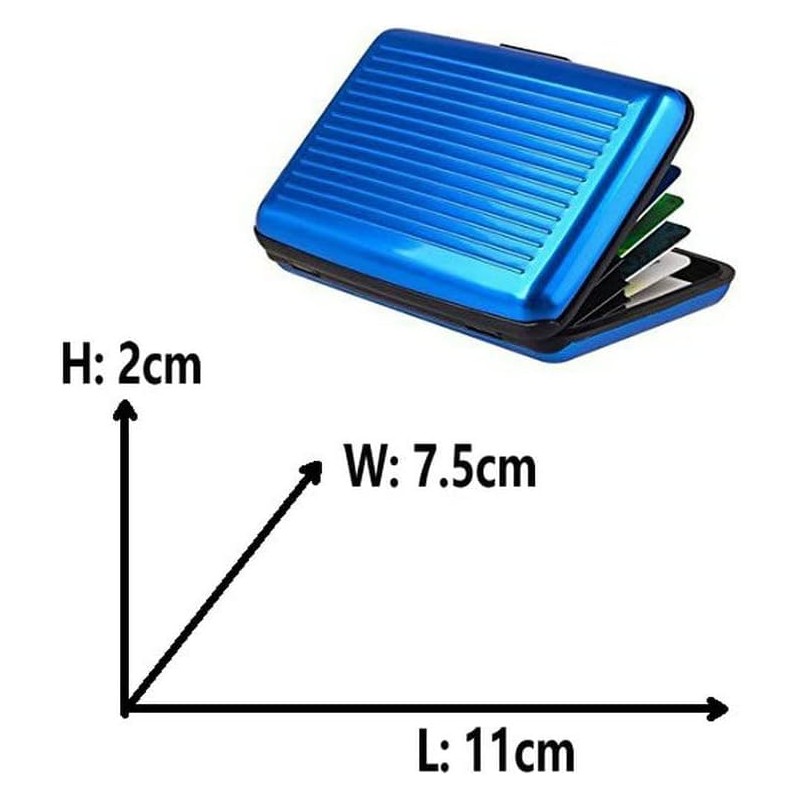 Generico Unisex Silver Black Minimalist Credit Card Holder, Silver /