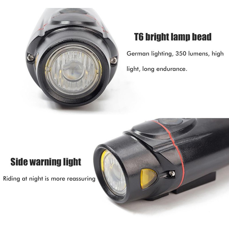 350 Lumen Bike Light Set USB Rechargeable Cycling Front and