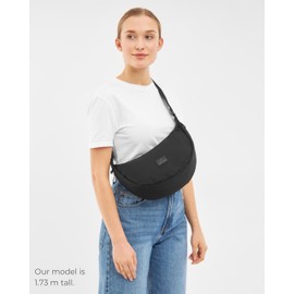 Johnny Urban Crescent Bag Women Men Black - Ally Medium - Cross Body Bag Ladies - Sling Shoulder Bags in Half Moon Shape - Womens Dumpling Bags with Adjustable Strap