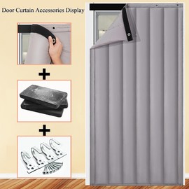 Thermal Insulated Door Curtain,Winter Doorway Cover Screen, Soundproof Blanket, Privacy Curtains,tapestry Windproof Waterproof Warm Cold Protection,for Living Room Garage Front Door Patio Kitchen