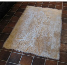 Cottontailfauxfur LIGHT BEIGE Flokati Faux Fur Rug  soft & plush 3' x 5'