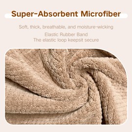 HiChiclife 3 Pack Microfiber Hair Towel Wrap for Women, Super Absorbent Quick Dry Hair Drying Towel, Soft Anti Frizz Hair Turban for Wet Hair (Grey, Camel, Brown)