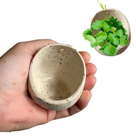 AGLOO Handmade Pottery Herb Stripper Bowl - Ceramic Herb Peeler & Stripper Tool for Kitchen, BBQ, and Picnics (white)