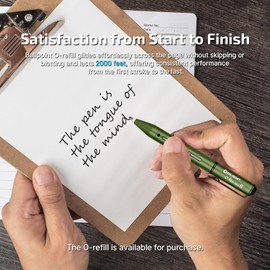 OLIGHT O'Pen Mini 2 Ballpoint Pen, Switch between Replaceable Black Ink and Alloy-Enhanced Pencil by Reverse S-Shaped Bolt-Action for Everyday Carry, Office Use, Outdoor Work(OD Green)