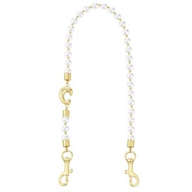 NVWAROCK Pearl Purse Chain,14K Gold Plated C-Shaped Metal Brass Purse Strap for Women,Bag Purse Charms Chain for Handbags Gift Box Packaging