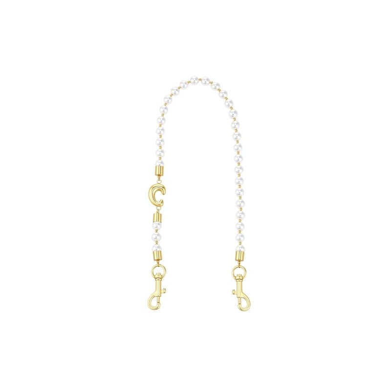 NVWAROCK Pearl Purse Chain,14K Gold Plated C-Shaped Metal Brass Purse
