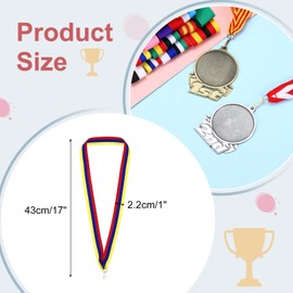 PATIKIL Award Neck Ribbons with Snap Clips, 100 Pack Polyester Medal Lanyards Blank Award Ribbon for Competitions Achievement Sports Party, Red/Blue/Yellow