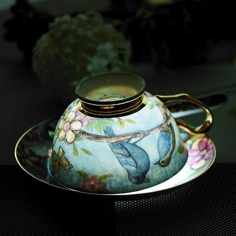 Eplze® YBK Tech Euro Style Cup& Saucer Set, Bone China