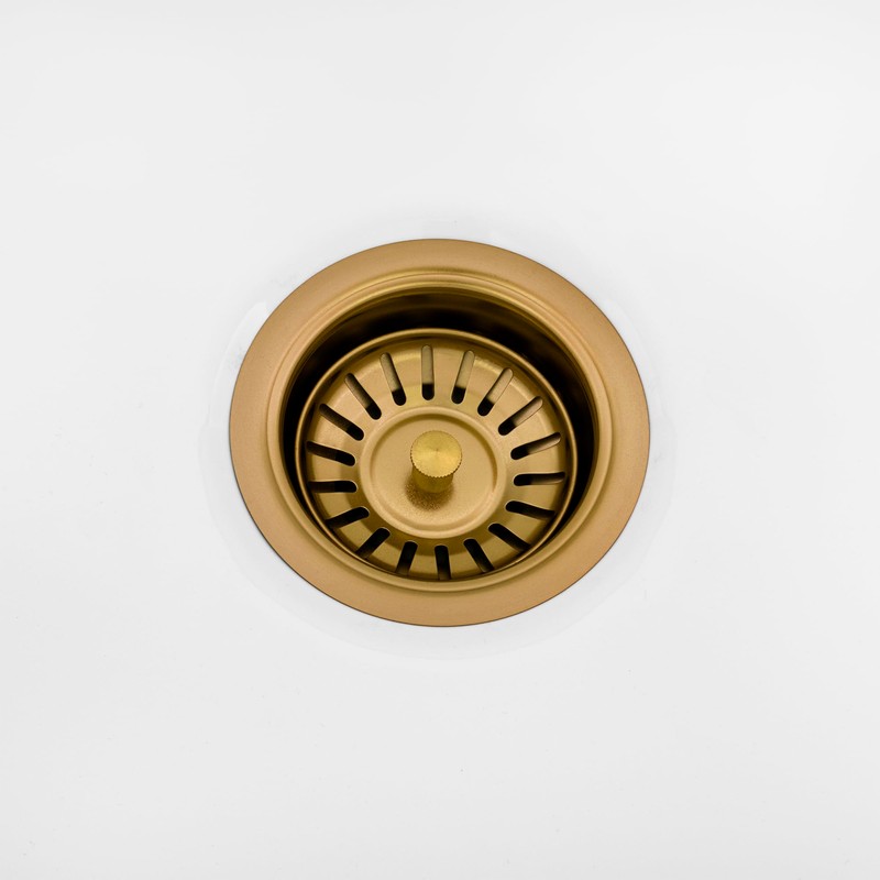 Ruvati Kitchen Sink Strainer Drain Assembly - Satin Brass Matte