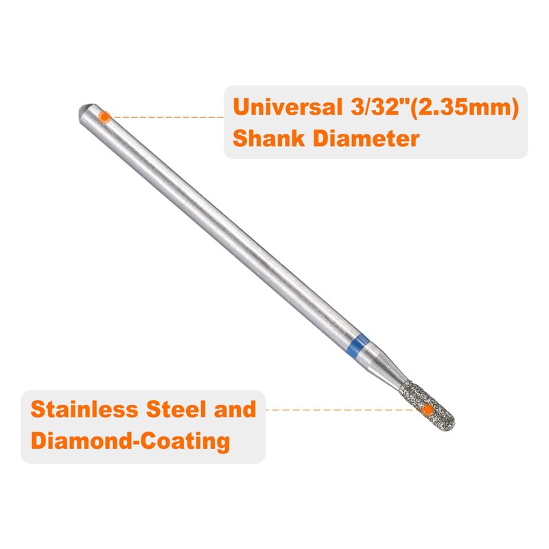 sourcing map 120-140 Grits Diamond Grinding Bit 1.8mm Cylindrical Ball