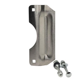 Door Latch Protector | Steel Lock Latch Guard Plate | Storefront Door Security | Cover Plate for Out-Swinging Doors | Tuff Strike | Brushed Chrome