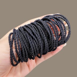 50 hair bands, fashionable, thin knotless, hair clip hair accessories cute, adult hair rubber professional use black rich set
