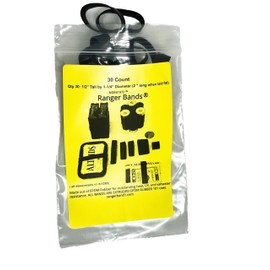 Ranger Bands® 30 Count Extra Stretch from EPDM Rubber for Survival and Strapping Gear Made in The USA NGE61972 Tactical Rubber Bands, Heavy Duty Rubber Bands Black.