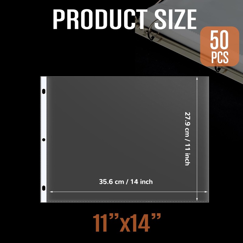 50 Pack 11 x 14 Inch Sheet Protectors, Heavyweight Landscape