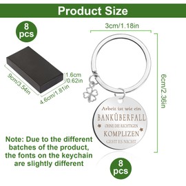 Key Fob for Colleague, 8 Pieces Leaving Gift Colleague Gift with 8 Black Gift Boxes, Thank You Gifts, Best Colleague Gift for Work Colleague, Silver / black