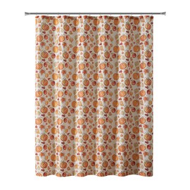 VCNY Home - Bathroom Set, Shower Curtain & Decorative Hooks, Non-Slip Bath Rug, Ceramic Countertop Accessories, Fall Home Decor (Pumpkins Collection, 16-Piece)