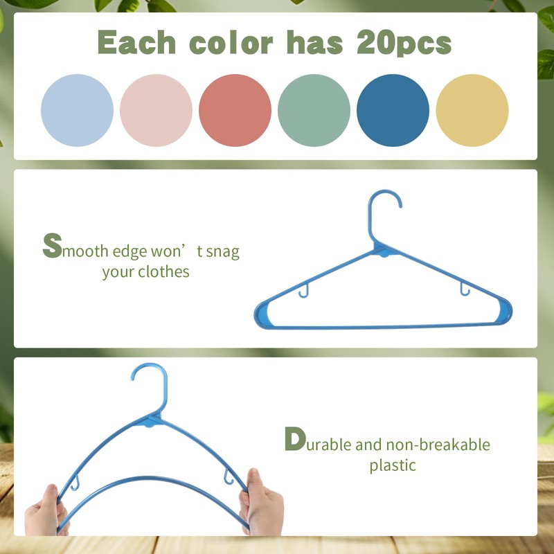 Jetec 120 Pcs Plastic Clothes Hangers Bulk Heavy Duty Hangers