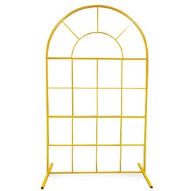 Metal Wedding Arch, Gold Modern Wedding Backdrop Indoors Or Outdoors, Wedding Metal Flower Stand with Bottom Rod Ideal for Wedding Birthday Graduation Party