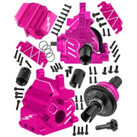 RCYouHott RC Diff Gear 43T/10T,Aluminum Gearbox Case Front&Rear Upgrades Part for 1/8 Kraton,Outcast,Notorious,Talion 6s BLX/EXB,1/7 Big Rock,Fireteam,Mojave 6s BLX,Pink