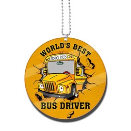 School Bus Car Hanging Ornament for Men and Women - Bus Driver Retirement and Thank You Gift Ideas - Grateful Assistant Gift