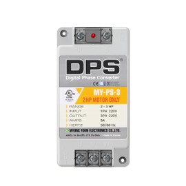 Single Phase to 3 Phase Converter, My-PS-3 Model is Used for 2HP(1.5kW) 6Amps 200-240V 3 Phase Motor, 1 DPS is Used for 1 Motor, Input/Output 200V-240V, UL/CE