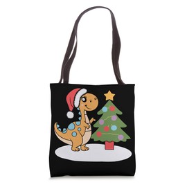 Dinosaur Lover Merry Xmas Christmas Day T-rex Santa Claus Tote Bag