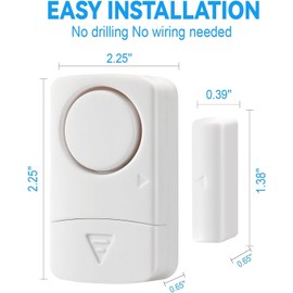Alarma de ventana de puerta, alarma con sensor de ventana para seguridad en el hogar, alarma de puerta de piscina de 120 DB para seguridad infantil (paquete de 8)