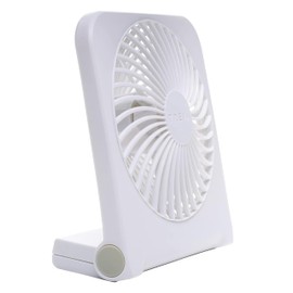 Treva 5-Inch USB and Battery Powered Desk Fan With Two Cooling Speeds and Adjustable Tilt, Small USB Fan Cubicle Accessories Durable and Long Lasting (White)