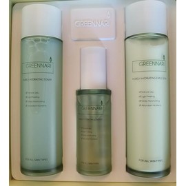 Greennara 그린나리 퓨어리 하이드레이팅 토너 에센스 에멀젼 스킨케어 3종세트 Green Nari Pureli Hydrating Toner Essence Emulsion Skincare 3-Piece Set