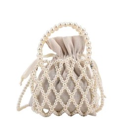 umely Pearl Handbag, Drawstring Type, Women's, Smaller, Handbag, Wedding, Formal After-party, White, Beaded Bag, Shoulder Bag, Shoulder Bag, white