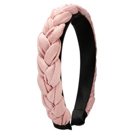 Alpenflüstern Costume Braided Headband Linen Look – Women's Hair Accessories Non-Slip Hair Band Braided for Dirndl (Pink-Rose) ADV141